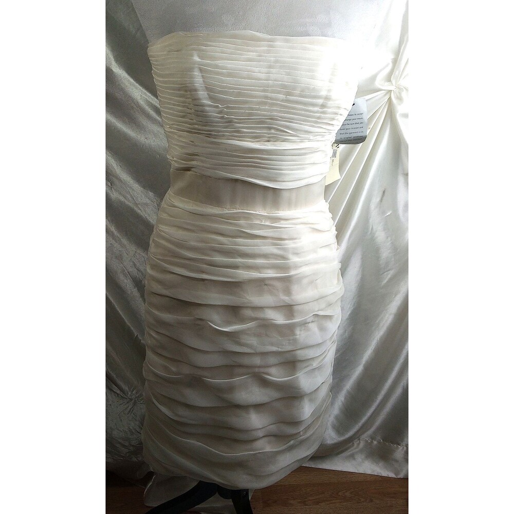 Monique Lhuillier Ivory Strapless Side Zip Dress SIZE 6 (NWT $188)